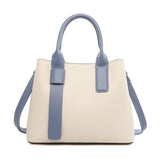 NNEDSZ Off White And Blue Retro Fashion Handbag - Elegant Tote with Large Capacity for Work and Daily Use