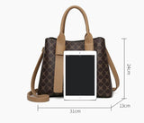 NNEDSZ Light Brown And Brown Retro Fashion Handbag - Elegant Tote with Large Capacity for Work and Daily Use