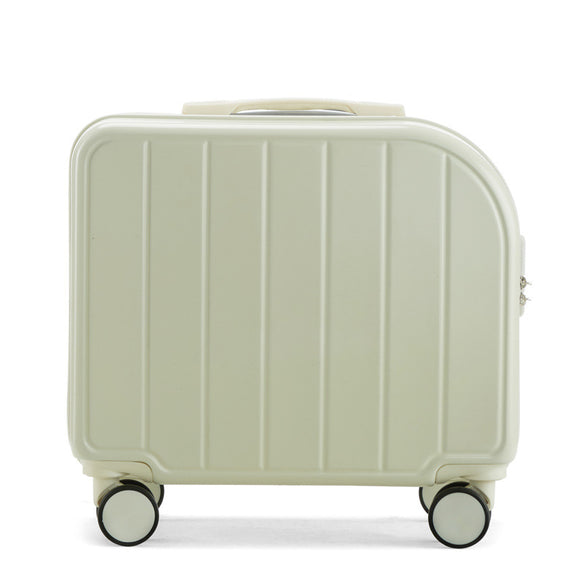 NNEDSZ Grain White 18-Inch Lightweight Carry-On Luggage - Waterproof & Anti-Theft Suitcase with Silent Universal Wheels