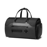 NNEDSZ Men's Black Waterproof Multi-Functional Travel Duffel Bag - Foldable Short Trip Gym Bag with Shoe Compartment