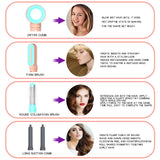 NNEDSZ Blue 5-in-1 Multifunctional Hair Styler - Automatic Hair Curling & Straightening Hot Air Brush