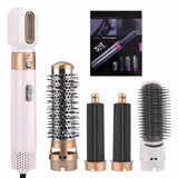 NNEDSZ White 5-in-1 Hot Air Styler - Automatic Hair Curling and Straightening Brush with Leafless Dryer