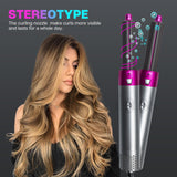 NNEDSZ White 5-in-1 Hot Air Styler - Automatic Hair Curling and Straightening Brush with Leafless Dryer