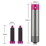NNEDSZ Purple 5-in-1 Hot Air Styler - Automatic Hair Curling and Straightening Brush with Leafless Dryer