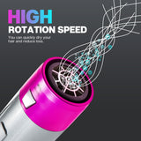 NNEDSZ Purple 5-in-1 Hot Air Styler - Automatic Hair Curling and Straightening Brush with Leafless Dryer