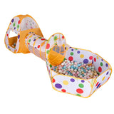 NNEDSZ Orange 3-in-1 Kids Play Tent Set - Foldable Indoor/Outdoor Tunnel and Ball Pit with Fence