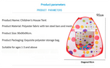 NNEDSZ Orange 3-in-1 Kids Play Tent Set - Foldable Indoor/Outdoor Tunnel and Ball Pit with Fence
