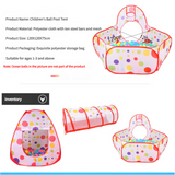 NNEDSZ Orange 3-in-1 Kids Play Tent Set - Foldable Indoor/Outdoor Tunnel and Ball Pit with Fence