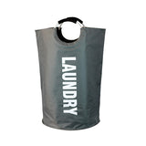 NNEDSZ Dark Gray Large-Capacity Double Oxford Fabric Laundry Hamper with Aluminum Handles - Durable Round Clothes Basket for Home Storage