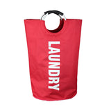 NNEDSZ Red Large-Capacity Double Oxford Fabric Laundry Hamper with Aluminum Handles - Durable Round Clothes Basket for Home Storage
