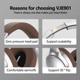 NNEDSZ Sliver VJE901 Wireless Bluetooth Over-Ear Headphones with Active Noise Cancelling