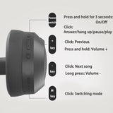 NNEDSZ Khaki P2963 Wireless Bluetooth Headphones with LED Light, Hi-Fi Sound, and Sport Design
