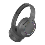NNEDSZ Gray P2963 Wireless Bluetooth Headphones with LED Light, Hi-Fi Sound, and Sport Design