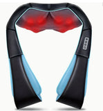 NNEDSZ Portable Kneading Neck and Shoulder Massager with Heat - Four-Button Design, Blue