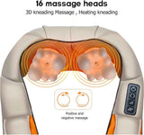 NNEDSZ Portable Kneading Neck and Shoulder Massager with Heat - Four-Button Design, Blue