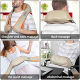 NNEDSZ Portable Kneading Neck and Shoulder Massager with Heat - three-Button Design, Black