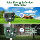 NNEDSZ SJZ668A Solar-Powered Ultrasonic Animal Repellent with Motion Sensor & LED Flashing Lights