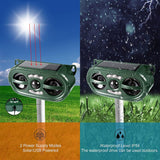 NNEDSZ Solar-Powered Ultrasonic Animal Repellent - Outdoor, Waterproof Pest Deterrent for Rodents, Birds, and More