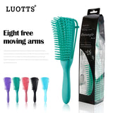 NNEDSZ 3PCS Blue Octopus-Style Detangling Brush - 8 Flexible Arms for Effortless Hair Styling