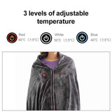 NNEDSZ Electric Heated Flannel Blanket - 150x80cm USB-Powered Wearable Heating Shawl
