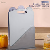NNEDSZ Double-Sided Antibacterial Kitchen Chopping Board Set with Non-Slip Base and Food-Specific Tabs - 3-Piece Set
