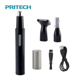 NNEDSZ PRITECH TN-266 Multi-Functional Electric Hair Trimmer Kit - USB Rechargeable Grooming Set for Nose, Eyebrow, Beard, and Body Hair