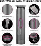NNEDSZ PRITECH PR-2888 Professional Hair Clipper Kit - USB Rechargeable, 600mAh Battery, IPX6 Waterproof Grooming Set