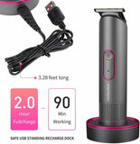 NNEDSZ PRITECH PR-2888 Professional Hair Clipper Kit - USB Rechargeable, 600mAh Battery, IPX6 Waterproof Grooming Set
