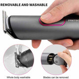 NNEDSZ PRITECH PR-2888 Professional Hair Clipper Kit - USB Rechargeable, 600mAh Battery, IPX6 Waterproof Grooming Set