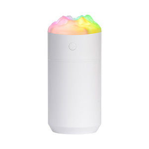 NNEDSZ 2PCS White Portable 350ML LED Desk Humidifier with Non-Wet Design - Silent Cool Mist for Home, Office, and Car