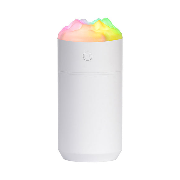 NNEDSZ 2PCS White Portable 350ML LED Desk Humidifier with Non-Wet Design - Silent Cool Mist for Home, Office, and Car