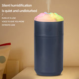 NNEDSZ 2PCS Blue Portable 350ML LED Desk Humidifier with Non-Wet Design - Silent Cool Mist for Home, Office, and Car