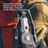 NNEDSZ White Portable Handheld Fan with 2000mAh Battery - 3-in-1 Design for Desk, Handheld, and Hanging Use (Model Q3)