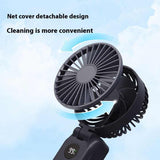 NNEDSZ White Portable Handheld Fan with 2000mAh Battery - 3-in-1 Design for Desk, Handheld, and Hanging Use (Model Q3)