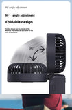 NNEDSZ Navy Blue Portable Handheld Fan with 2000mAh Battery - 3-in-1 Design for Desk, Handheld, and Hanging Use (Model Q3)