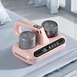 NNEDSZ Pink With humidity display Wireless Dust Mite Vacuum Cleaner with UV Sterilization and 10000Pa Suction - Model HK-518