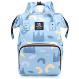 NNEDSZ Large Capacity Multi-Functional Baby Diaper Backpack - Stylish and Travel-Friendly Mummy Bag  Crown Blue