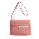 NNEDSZ Lightweight Nylon Crossbody Shoulder Bag - Pink, Adjustable Strap, Multi-Pocket Design