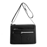 NNEDSZ Lightweight Nylon Crossbody Shoulder Bag - Black, Adjustable Strap, Multi-Pocket Design