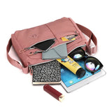 NNEDSZ Lightweight Nylon Crossbody Shoulder Bag - Gray, Adjustable Strap, Multi-Pocket Design