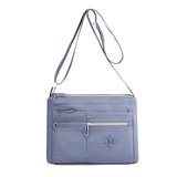NNEDSZ Lightweight Nylon Crossbody Shoulder Bag - Light Blue, Adjustable Strap, Multi-Pocket Design