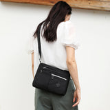 NNEDSZ Lightweight Nylon Crossbody Shoulder Bag - Light Blue, Adjustable Strap, Multi-Pocket Design