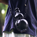 NNEDSZ 32oz Black Myth Wukong Inspired Gourd Water Plastic Yellow Bottle - Decorative Double-Layer Flask with Calligraphy and Accessories