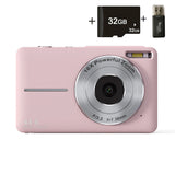 NNEDSZ Pink DC403 Digital Camera - 16x Zoom , 2.4-Inch IPS Screen, 32GB Memory Card Included