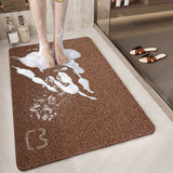 NNEDSZ Cat Head Brown Non-Slip Loofah-Style Bathroom Mat - Quick-Dry and Soft 40*60cm