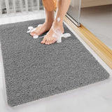 NNEDSZ Cat Head Gray Non-Slip Loofah-Style Bathroom Mat -Quick-Dry and Soft 40*60cm