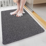 NNEDSZ Black Non-Slip Loofah-Style Bathroom Mat - Quick-Dry and Soft 44*75cm