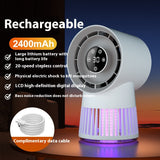 NNEDSZ Portable Rechargeable Mosquito Killer Lamp with Adjustable Fan - 2400mAh Battery