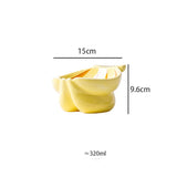 NNEDSZ Ceramic Elevated Pet Food Bowl - Cute Banana Pattern Design for Cats and Small Dogs