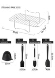 NNEDSZ 9-Piece Air Fryer Accessories Set - Silicone Liners, Grill Racks, Cooking Tools
